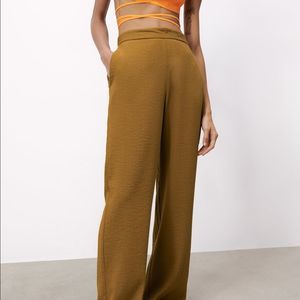 ZARA Structure Ottoman Pant Ocher XS